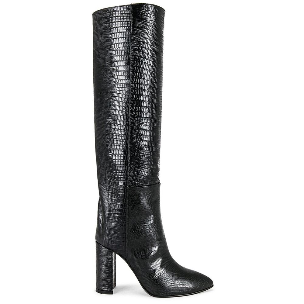 Toral Sleek Black Tall Leather Boots Size 40 EU / US 10